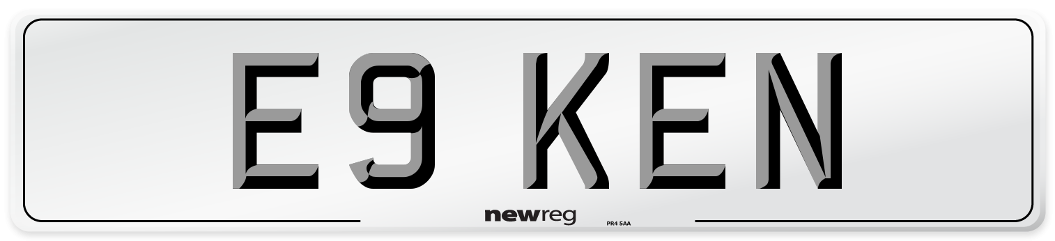E9 KEN Number Plate from New Reg